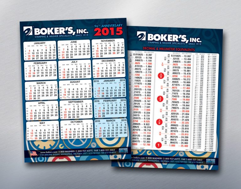 Boker’s 2015 Scheduling Calendar with Metric Conversion Chart Now ...